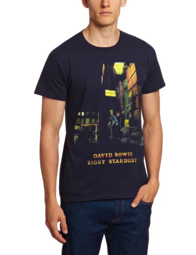 Bowie David - T-Shirt # L Blue Unisex # Ziggy Stardust