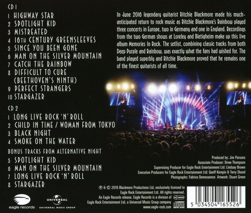 Rainbow Ritchie Blackmore'S - Memories In Rock Live In Germany CD 5034504165526