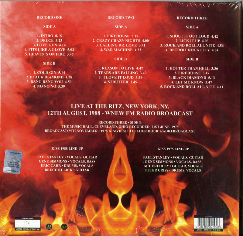 Kiss - Live At The Ritz New York 1980 (Vinyl Orange Box 3 Lp) Vinile LP - Vinyl record 5036408227928