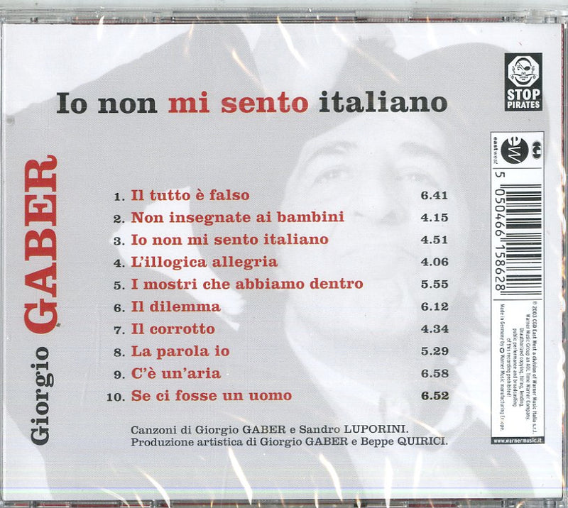 Gaber Giorgio - Io Non Mi Sento Italiano Cd 5050466158628