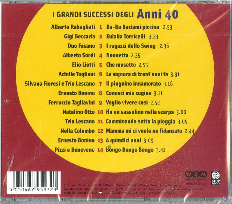 Compilation - I Grandi Successi Degli Anni 40 Cd 5050467959323