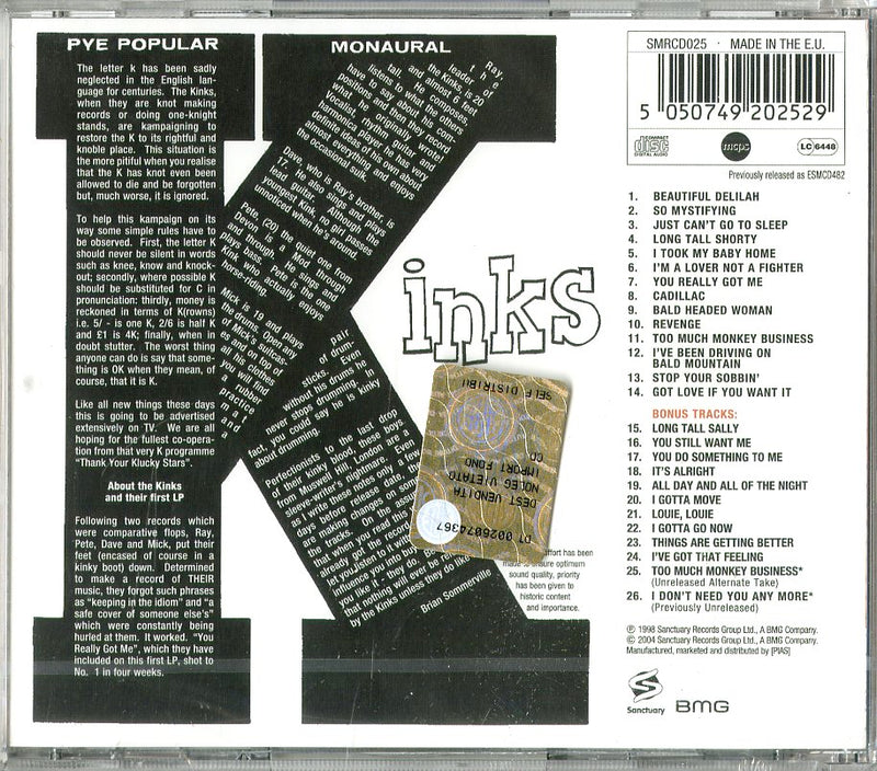 Kinks The - Kinks Cd 5050749202529