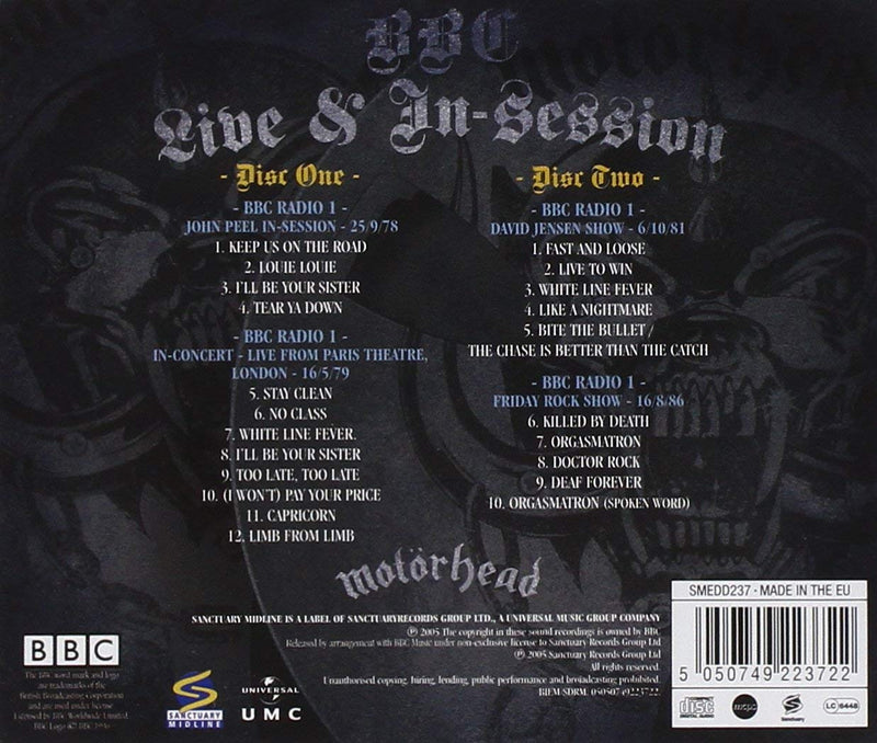 Motorhead - Bbc Live & In Session Cd 5050749223722