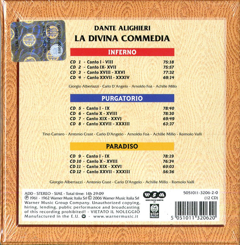 Compilation - La Divina Commedia (Box 12 Cd) Cd 5051011320620