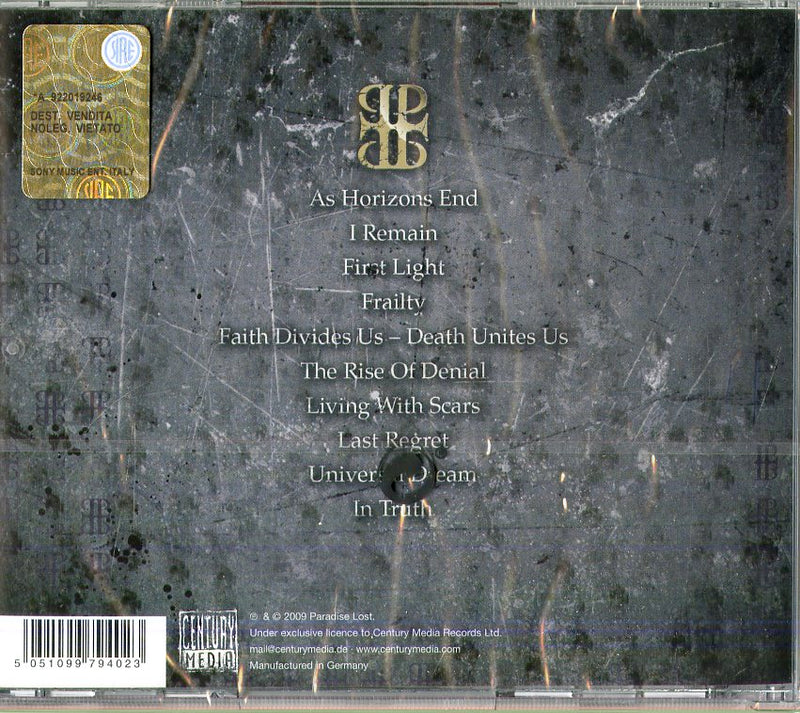 Paradise Lost - Faith Divides Us-Death Unites Us Cd 5051099794023