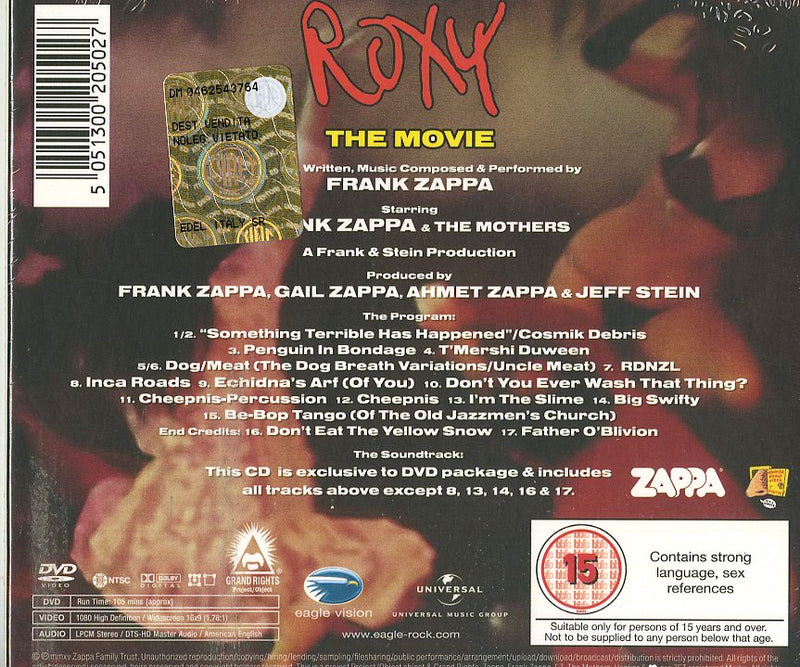 Zappa Frank - Roxy The Movie (Cd+Dvd) Cd 5051300205027