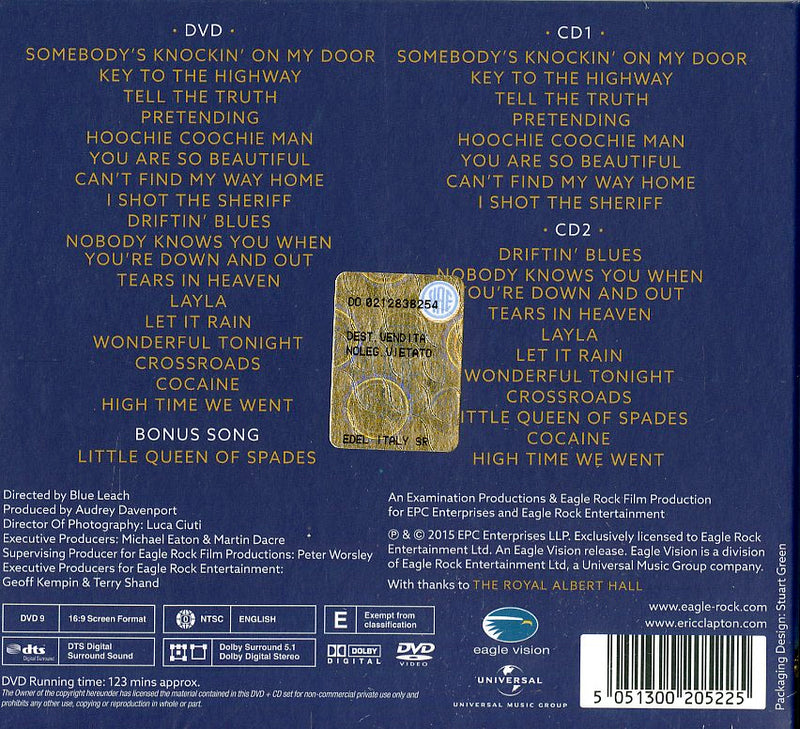 Clapton Eric - Slowhand At 70 Live At R.A.H (2Cd+Dvd) Cd 5051300205225