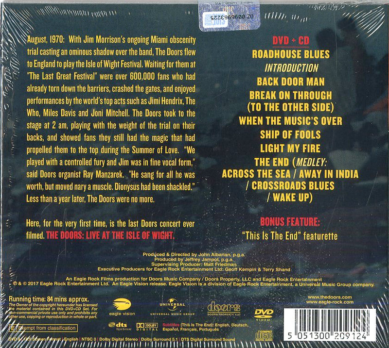 Doors The - Live At The Isle Of Wight Festival 1970 (Cd+Dvd) Cd 5051300209124