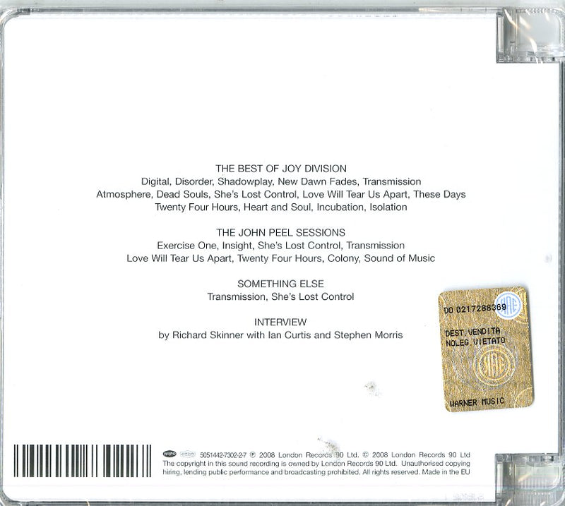 Joy Division - The Best Of Joy Division Cd 5051442730227