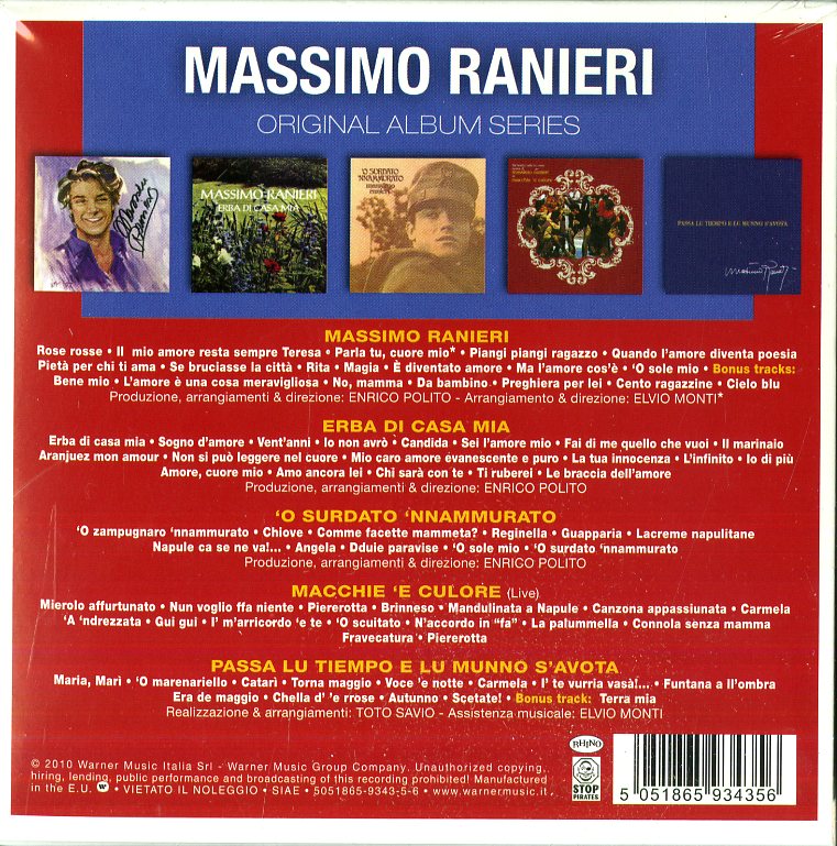 Ranieri Massimo - Original Album Series (Box 5 Cd) Cd 5051865934356