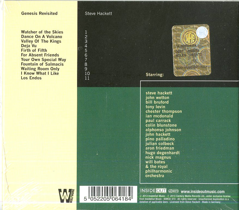 Hackett Steve - Genesis Revisited I (Re-Issue 2013) Cd 5052205064184