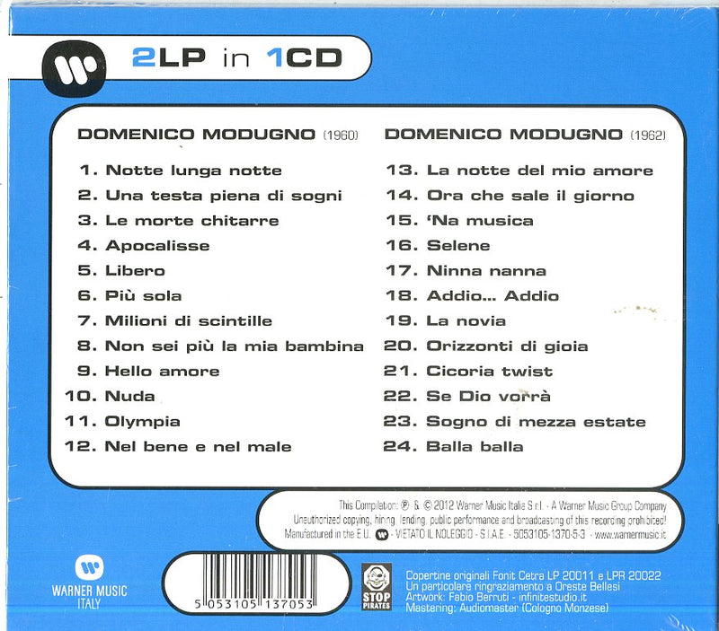 Modugno Domenico - Domenico Modugno Lp 20011 + Lpr (2Lp In 1Cd) Cd 5053105137053