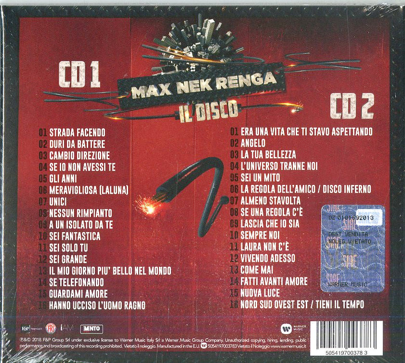 Max, Nek, Renga - Max Nek Renga Il Disco (Live) Cd 5054197003783