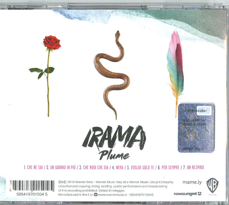 Irama - Plume (Amici 2018) Cd 5054197015045