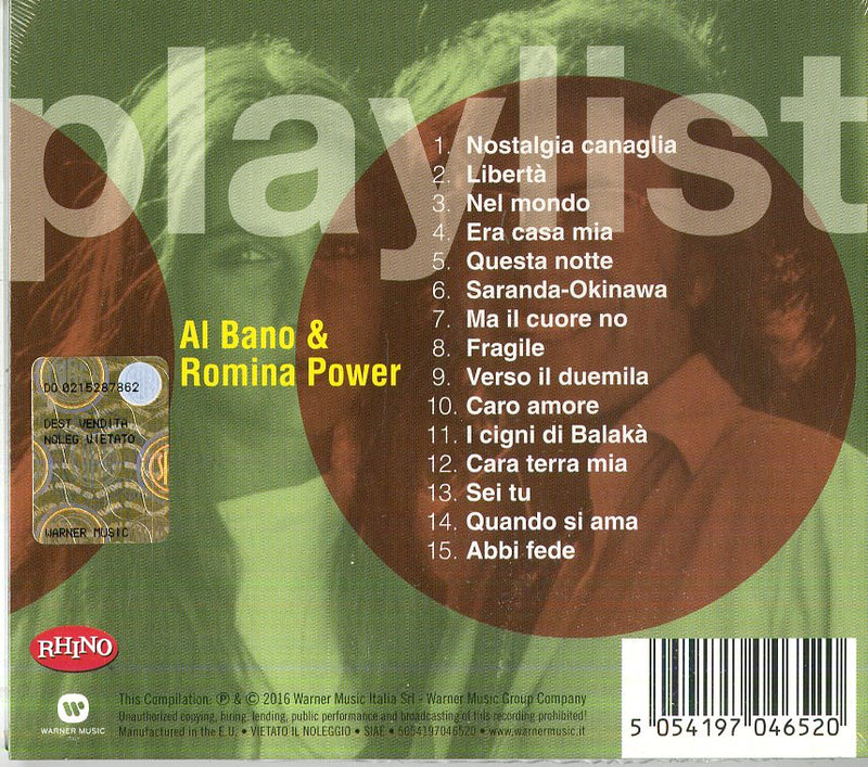 Al Bano & Romina Power - Playlist: Al Bano & Romina Power Cd 5054197046520