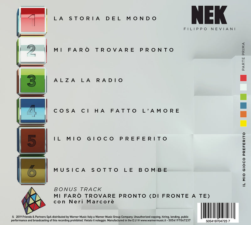 Nek - Il Mio Gioco Preferito (Prima Parte) Cd 5054197047237