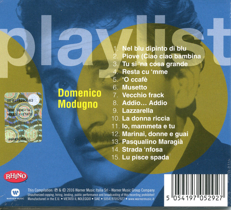 Modugno Domenico - Playlist: Domenico Modugno Cd 5054197052927