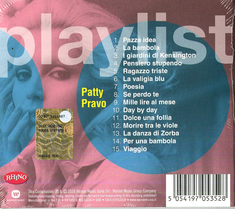 Pravo Patty - Playlist: Patty Pravo Cd 5054197053528