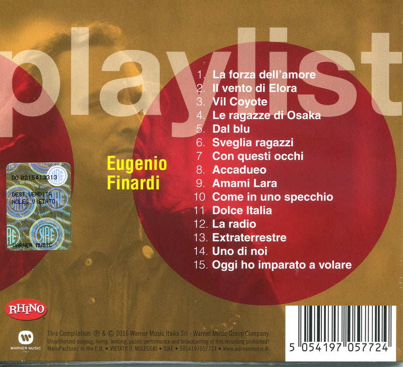 Finardi Eugenio - Playlist: Eugenio Finardi Cd 5054197057724