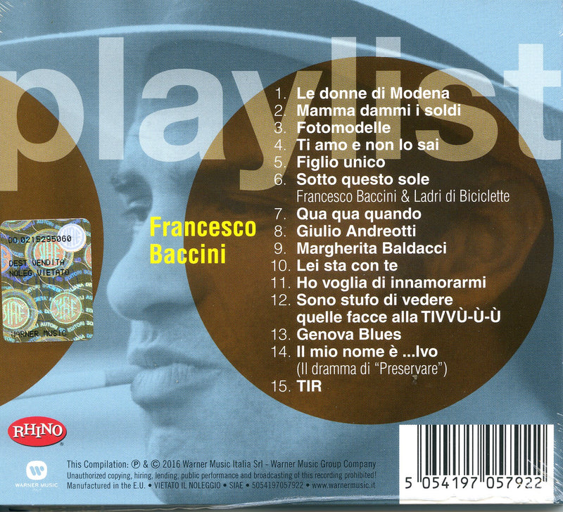 Baccini Francesco - Playlist: Francesco Baccini Cd 5054197057922