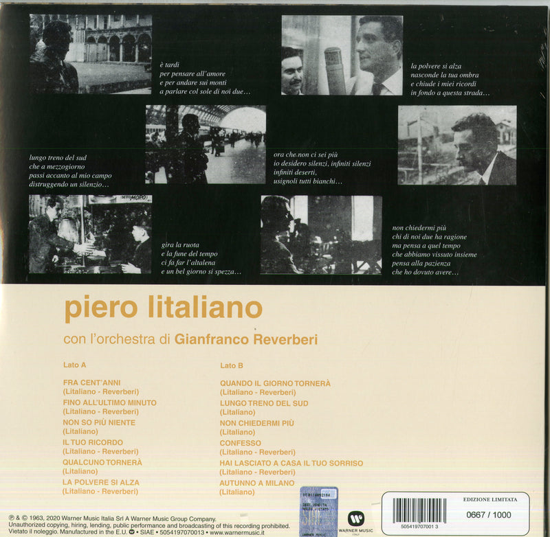 Ciampi Piero - Piero L'Italiano (Remastered) (180 Gr. Vinyl Black Limited Edt.) (Rsd Indi 2020) Lp 5054197070013