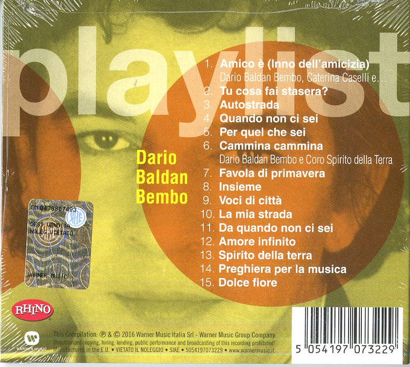 Baldan Bembo Dario - Playlist: Dario Baldan Bembo Cd 5054197073229