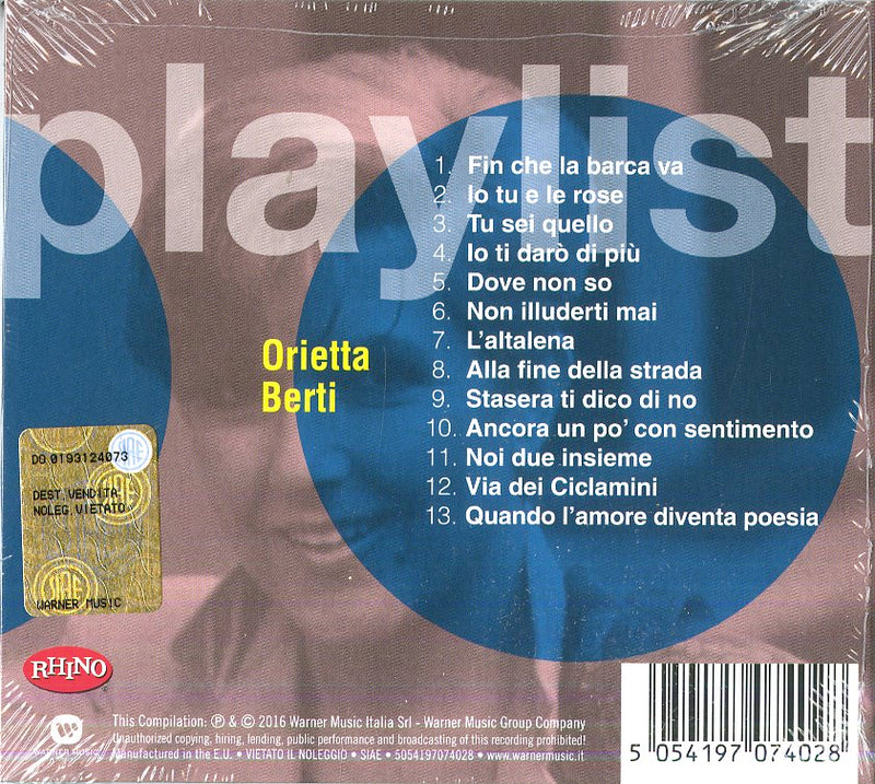 Berti Orietta - Playlist Orietta Berti Cd 5054197074028