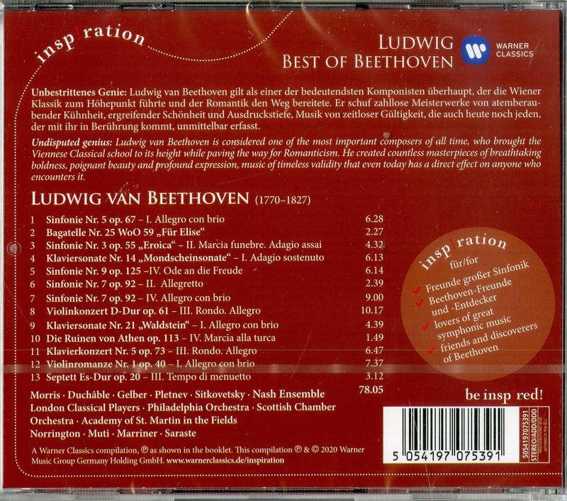 Norrington,Muti,Marriner - Inspiration Ludwig - Best Of Beethoven CD 5054197075391