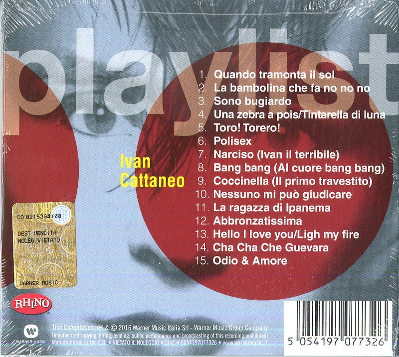 Cattaneo Ivan - Playlist: Ivan Cattaneo Cd 5054197077326