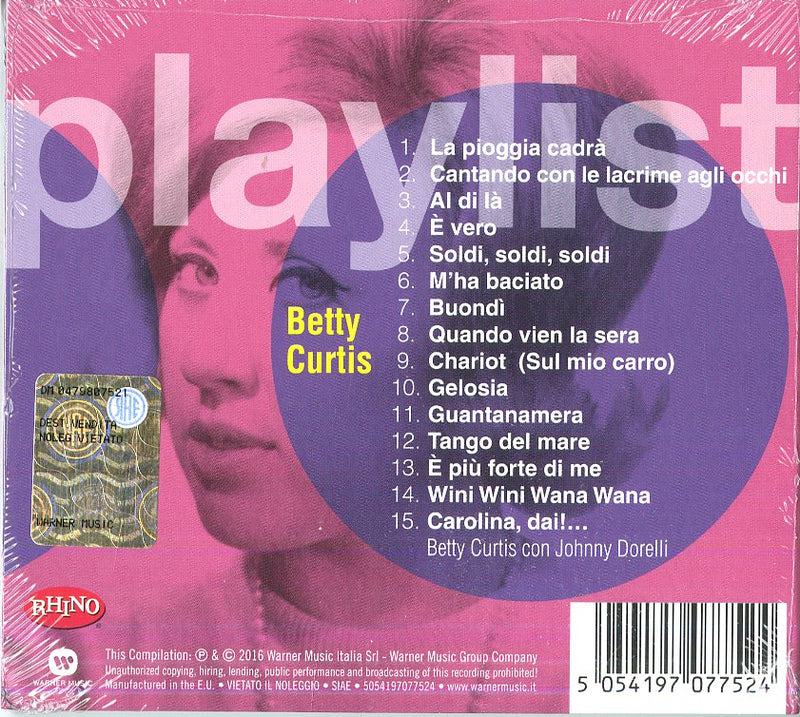 Curtis Betty - Playlist: Betty Curtis Cd 5054197077524