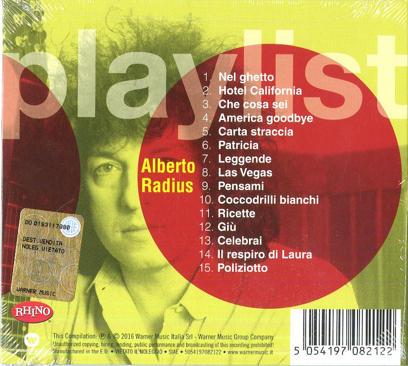 Radius Alberto - Playlist: Alberto Radius Cd 5054197082122