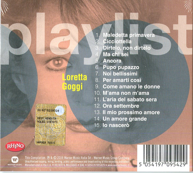Goggi Loretta - Playlist: Loretta Goggi Cd 5054197095429