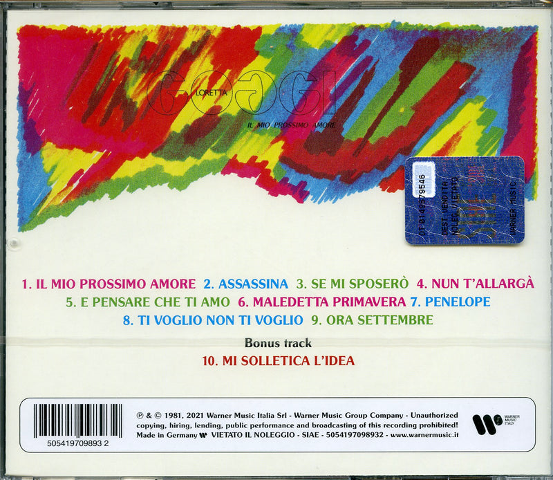 Goggi Loretta - Il Mio Prossimo Amore (40° Anniversario Remastered Edt. 2021) Cd 5054197098932