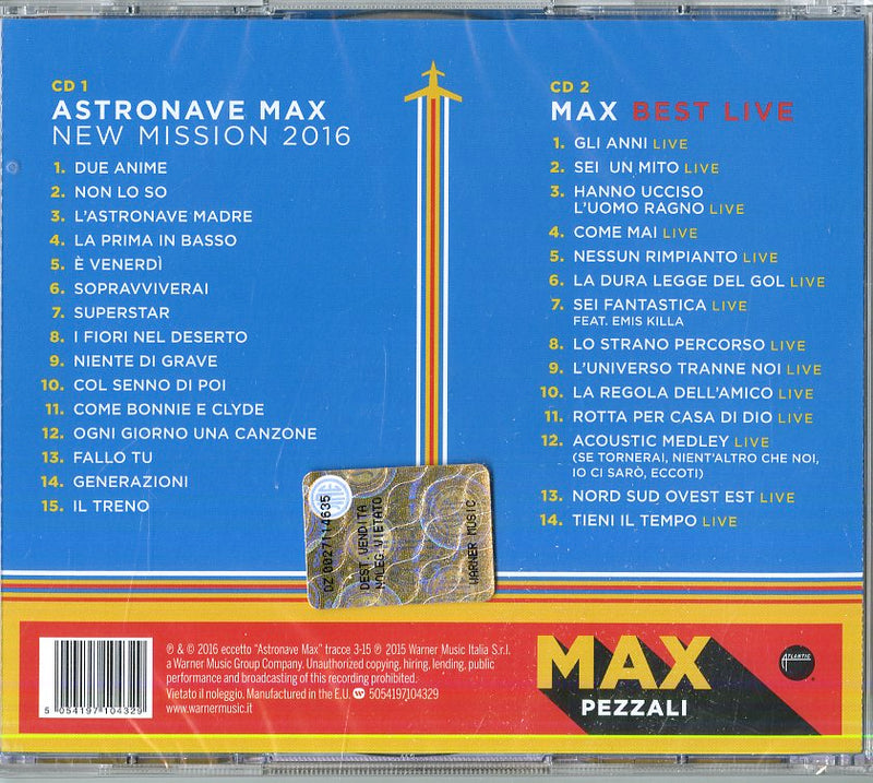 Pezzali Max - Astronave Max (New Mission 2016 2 Inediti+Cd Live) Cd 5054197104329