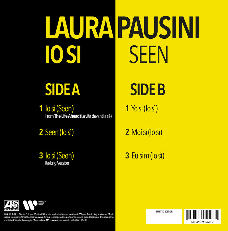 Pausini Laura - Io SÃ¬ (Seen) (180 Gr. Vinile Giallo Numerato ) Lp 5054197104787