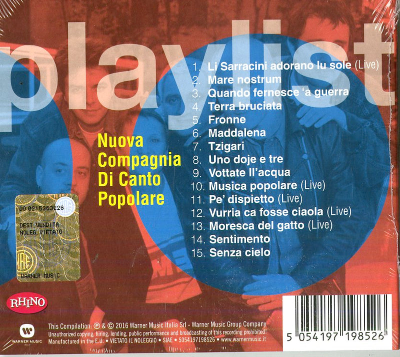 Nuova Compagnia Di Canto Popolare - Playlist: Nuova Compagnia Di Canto Poolare Cd 5054197198526