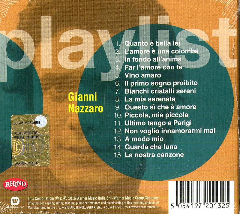 Nazzaro Gianni - Playlist: Gianni Nazzaro Cd 5054197201325