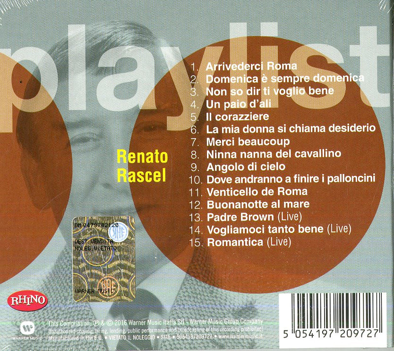 Rascel Renato - Playlist: Renato Rascel Cd 5054197209727