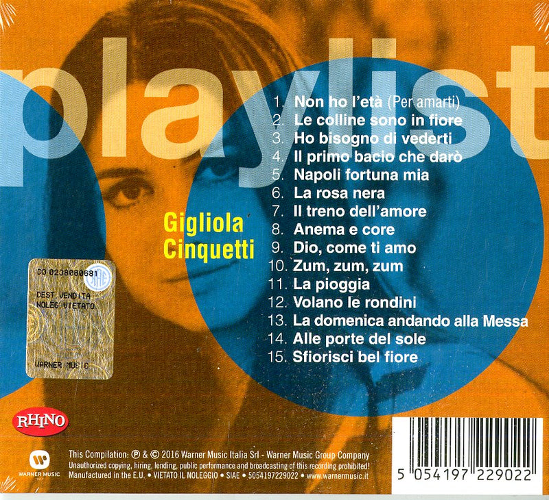 Cinquetti Gigliola - Playlist: Gigiola Cinquetti CD 5054197229022