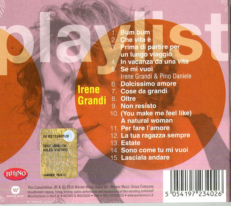 Grandi Irene - Playlist: Irene Grandi CD 5054197234026