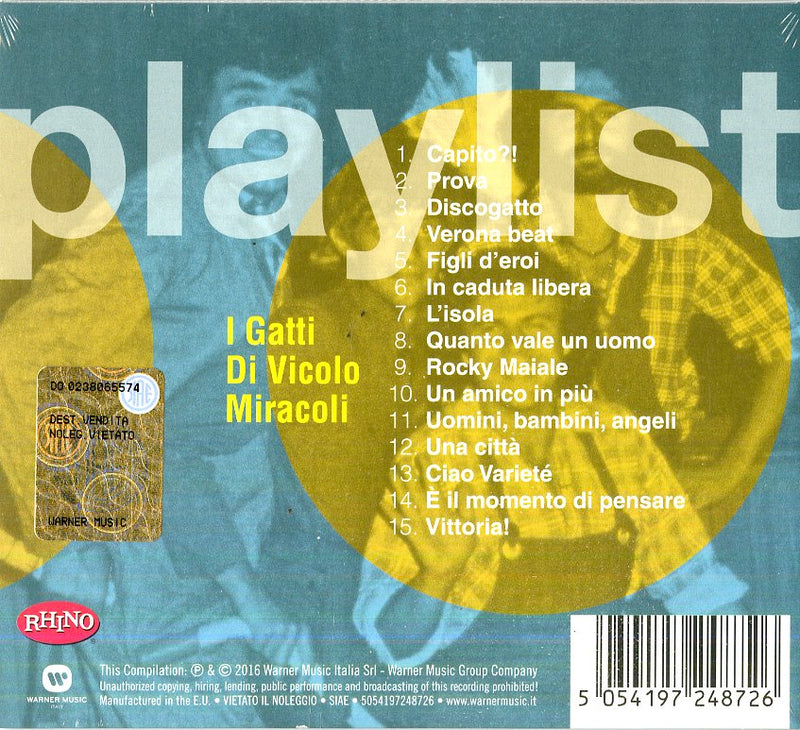 Gatti Di Vicolo Miracolo I - Playlist: I Gatti Di Vicolo Miracolo Cd 5054197248726