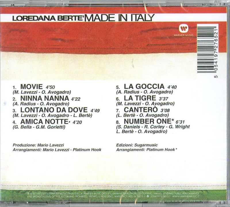 Berte' Loredana - Made In Italy (Remastered Version) Cd 5054197276521