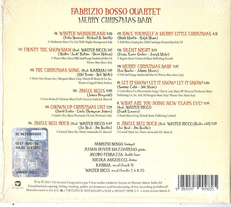 Bosso Fabrizio Quartet - Merry Christmas Baby CD 5054197909825