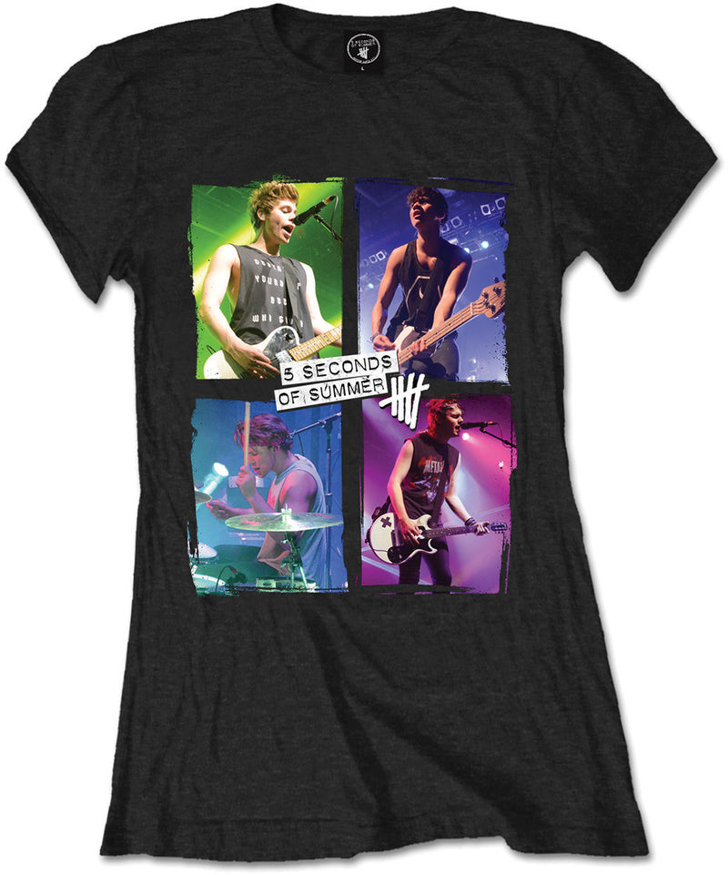 5 Seconds Of Summer - T-Shirt # S Black Femmina # Live In Colours