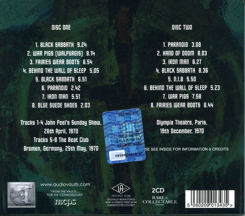 Black Sabbath - Europe 1970 Live & Sessions Cd 5060209013435