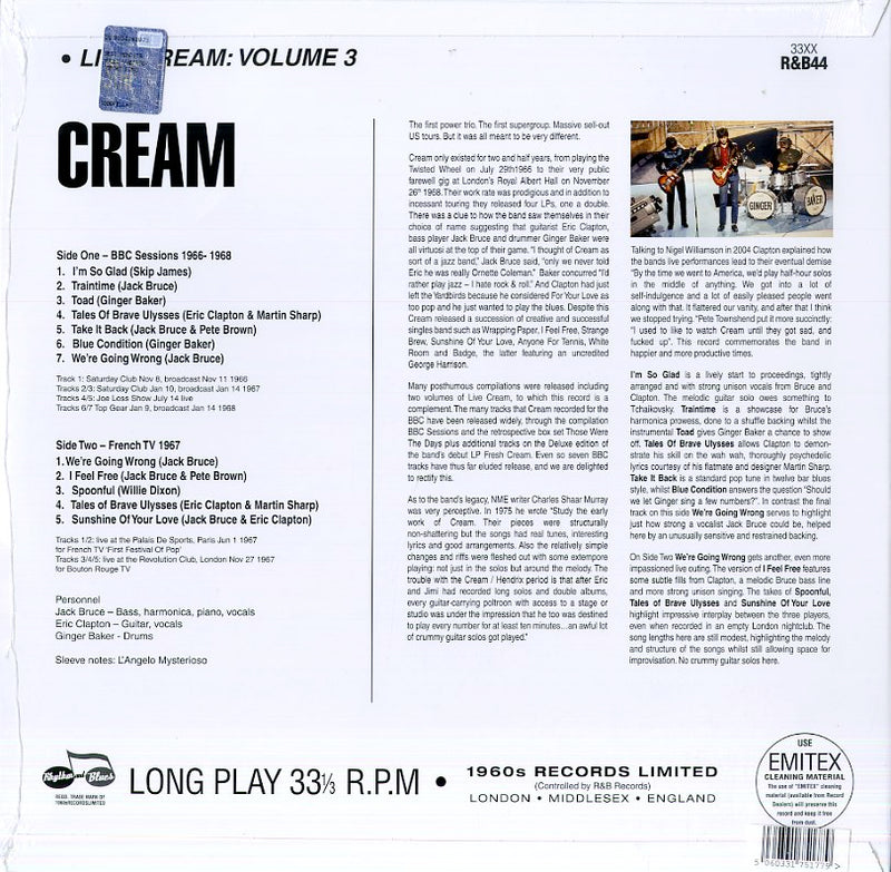 Cream - Live Cream (Volume 3) Lp 5060331751779
