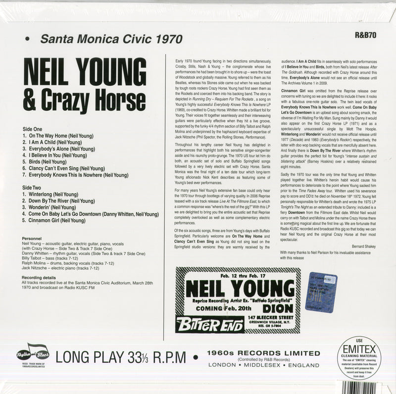 Young Neil And Crazy Horse - Santa Monica Civic 1970 Lp 5060331752240