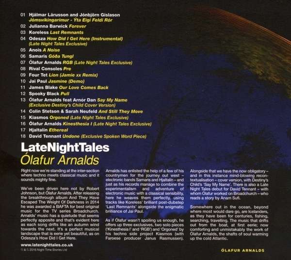 Arnalds Olafur - Late Night Tales Cd 5060391090863