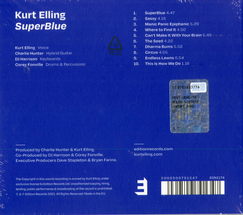 Elling Kurt( Feat. Hunter Charlie) - Superblue (Digipack) Cd 5060509791347