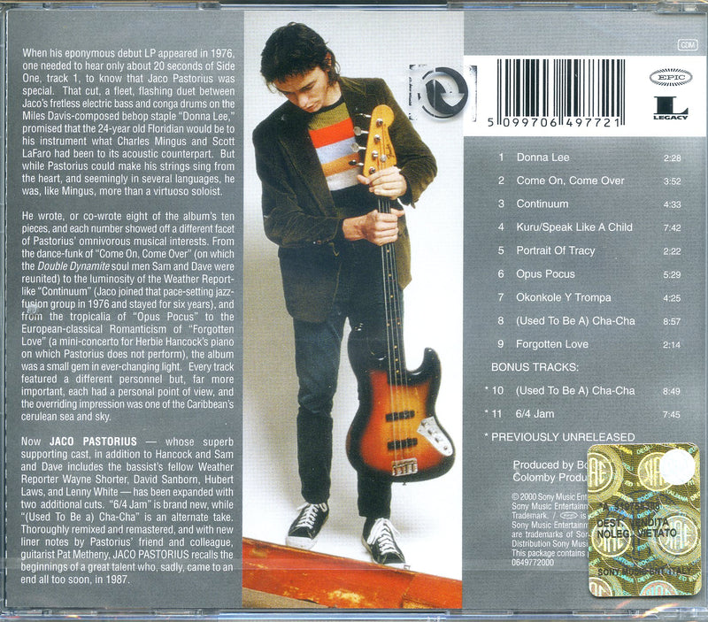 Pastorius Jaco - Jaco Pastorius Cd 5099706497721